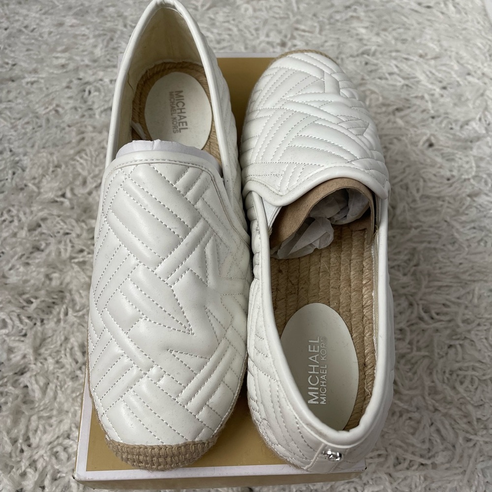 White MK shoes